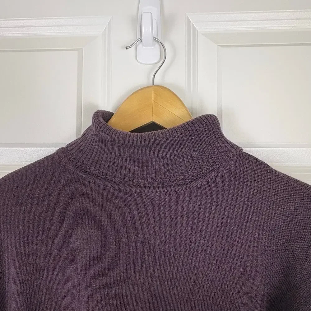 Brandini Turtleneck Wool Sweater Purple Cozy Winter Chic Women's Size Medium